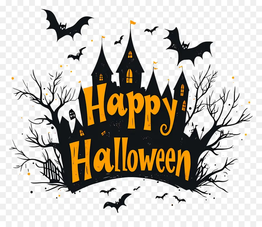 Feliz Halloween，Casa Embrujada PNG