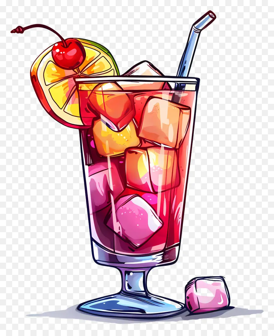 Cóctel Alcohólico Tropical，Bebida Colorida PNG