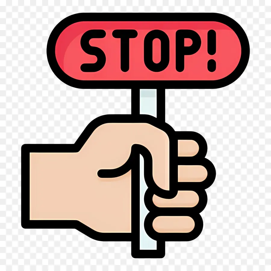 Señal De Stop，Mano PNG