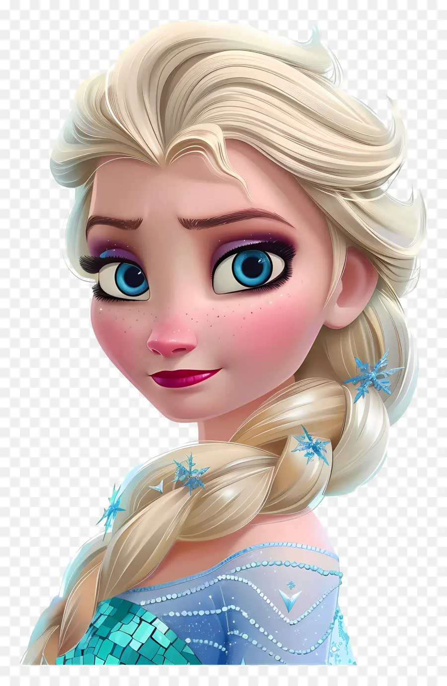 Princesa Elsa Congelada，Personaje De Trenza Rubia PNG