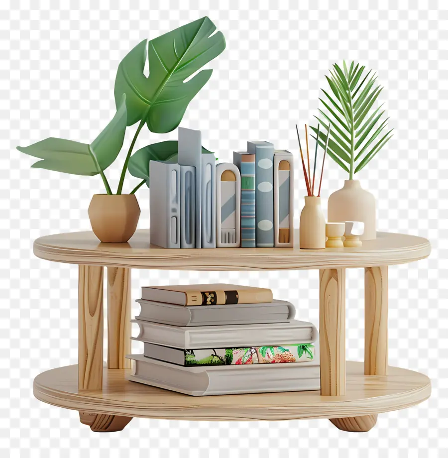 Muebles De Estantería，Estantería Con Plantas PNG