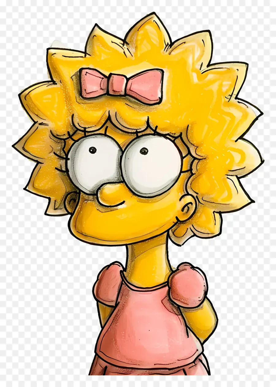 Maggie Simpson，Chica Amarilla De Dibujos Animados PNG