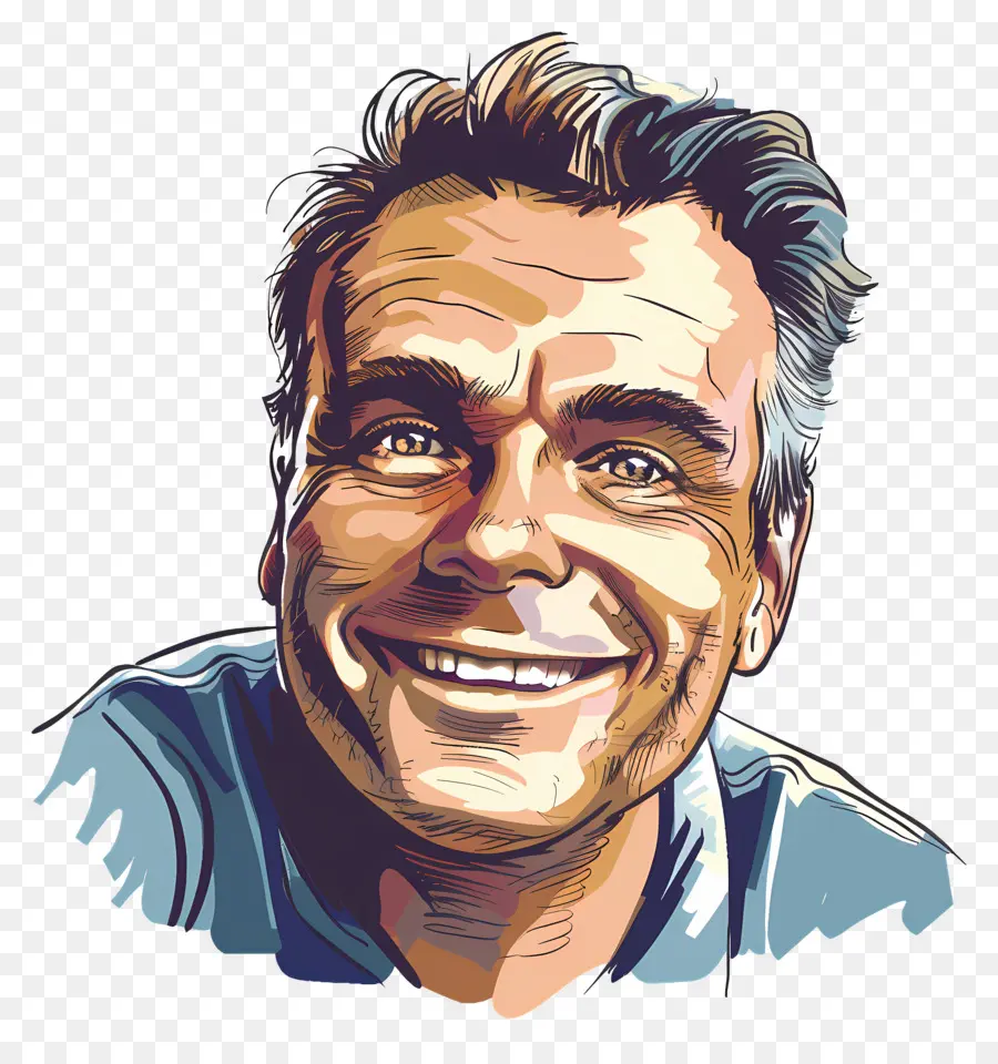 Cabeza De Hombre Sonriente，Hombre Sonriente PNG