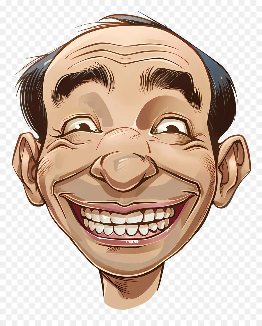 Cabeza De Hombre Sonriente，La Cara Del Hombre De Dibujos Animados PNG