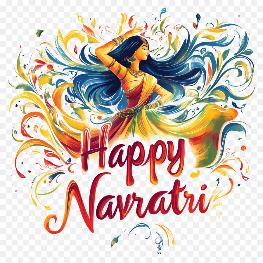 Feliz Navratri，Mujer Bailando PNG