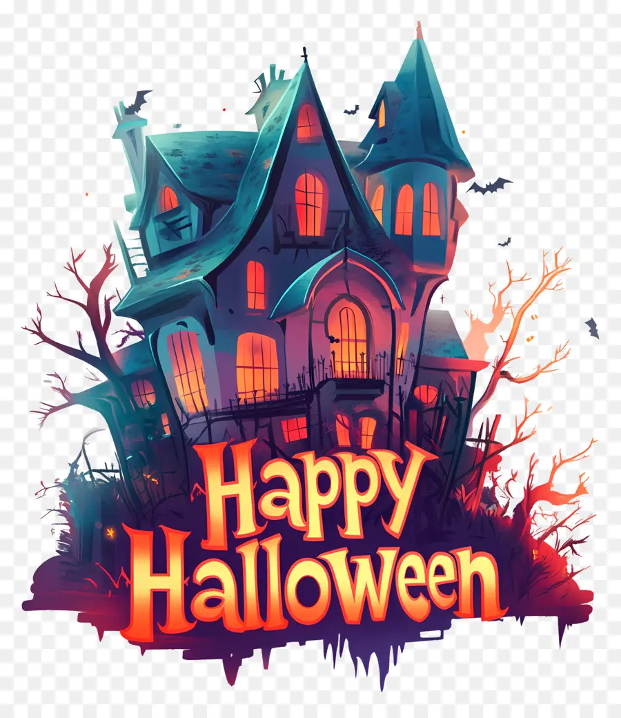 Feliz Halloween，Casa Embrujada PNG