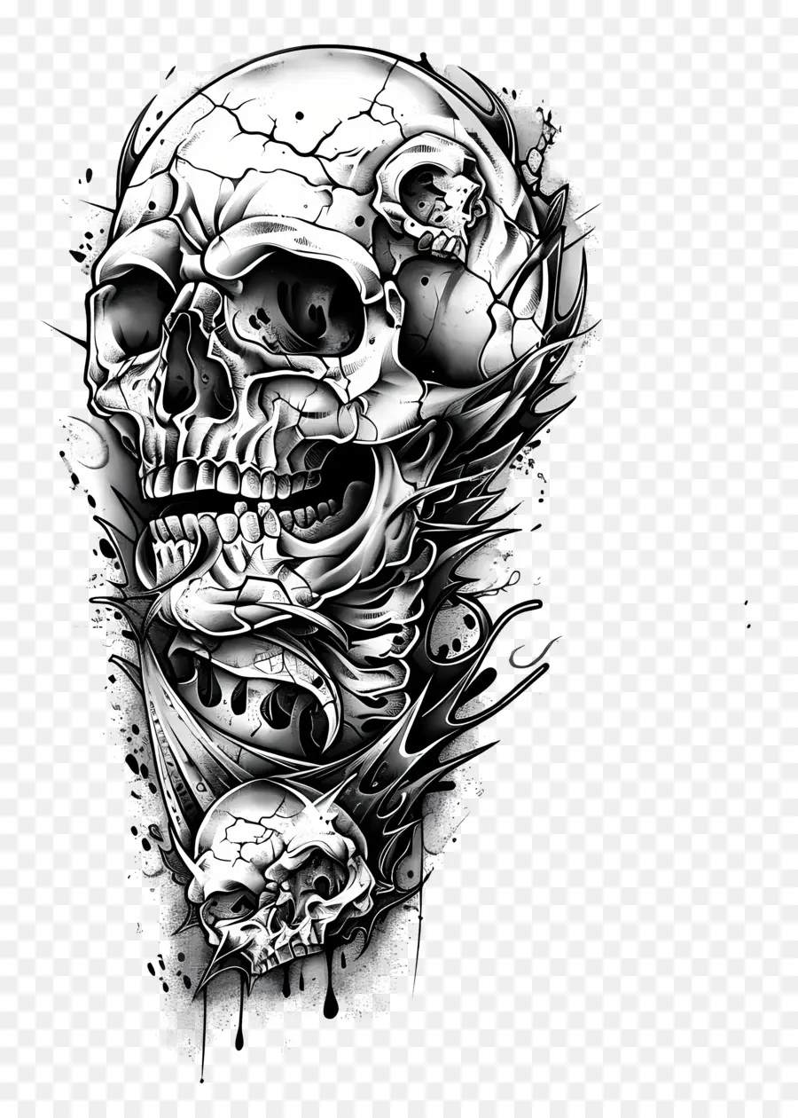 Tatuaje De Manga，Cráneo PNG