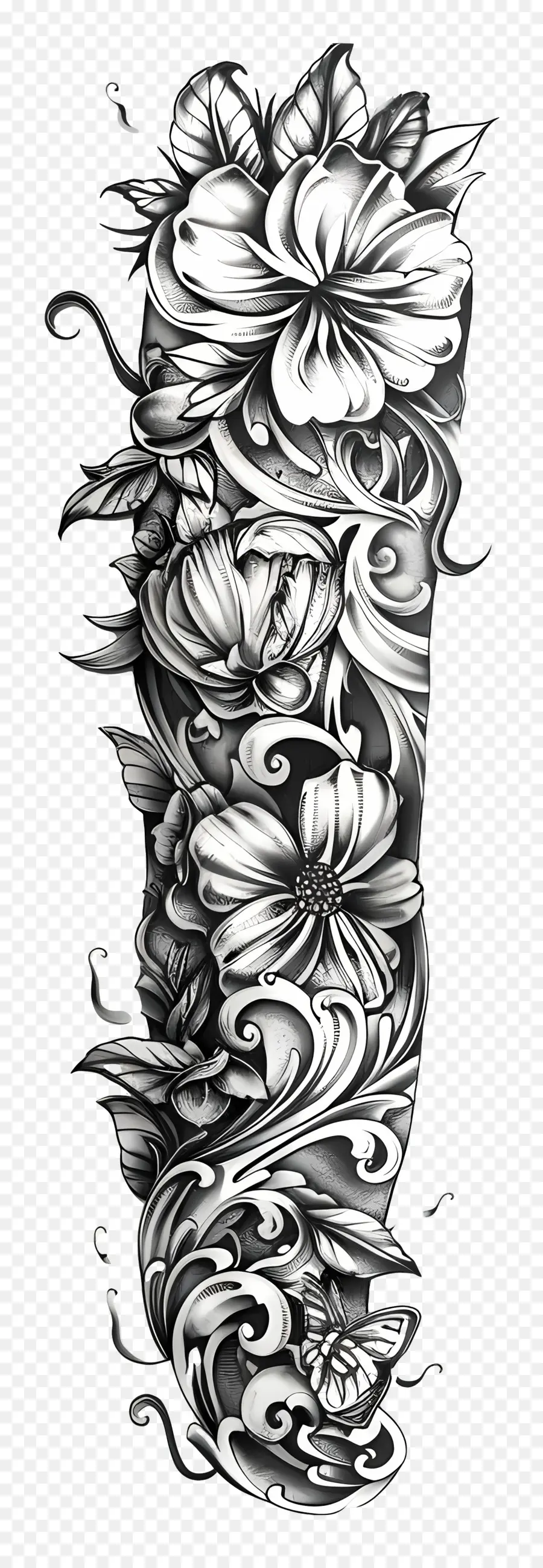 Tatuaje De Manga，Tatuaje Floral PNG