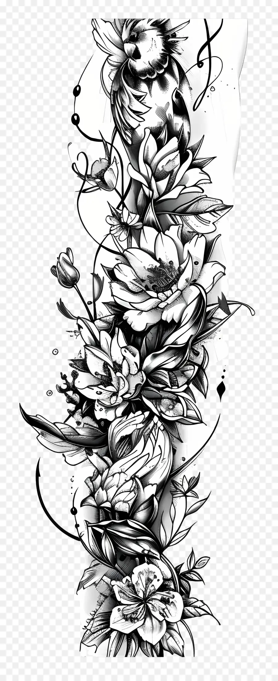 Tatuaje De Manga，Tatuaje Floral PNG