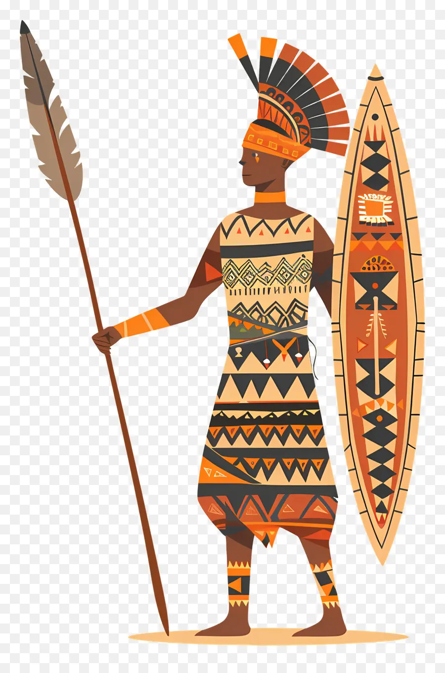 Guerrero Tribal，Guerrero Con Escudo PNG