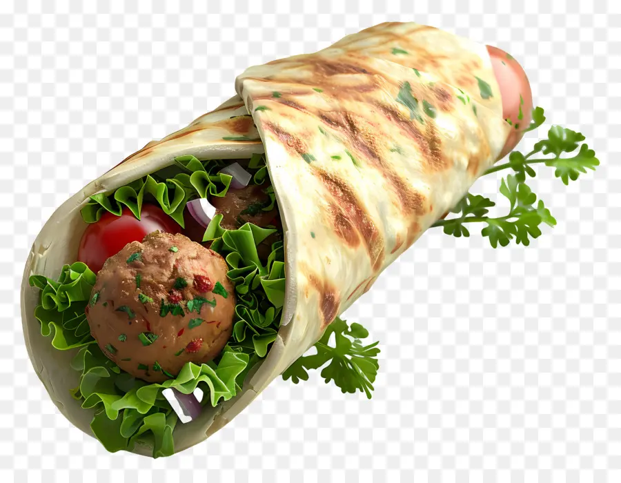 Envoltura De Falafel，Sándwich Envuelto PNG