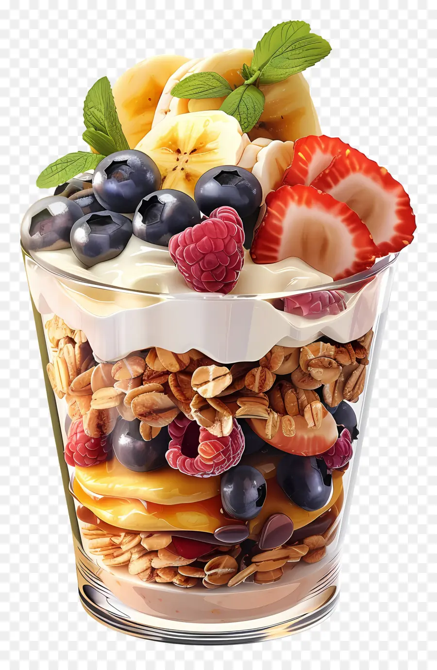 Parfait De Yogur，Frutas PNG