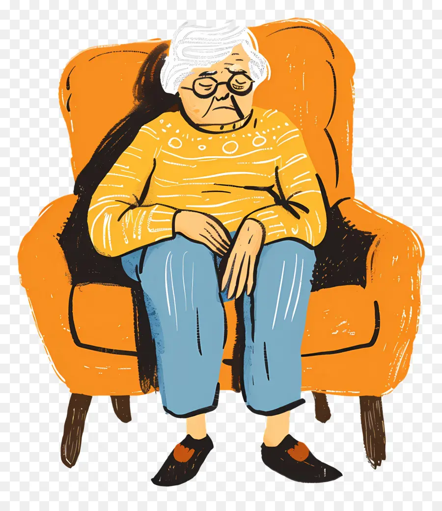 Anciana Cansada，Mujer Anciana PNG