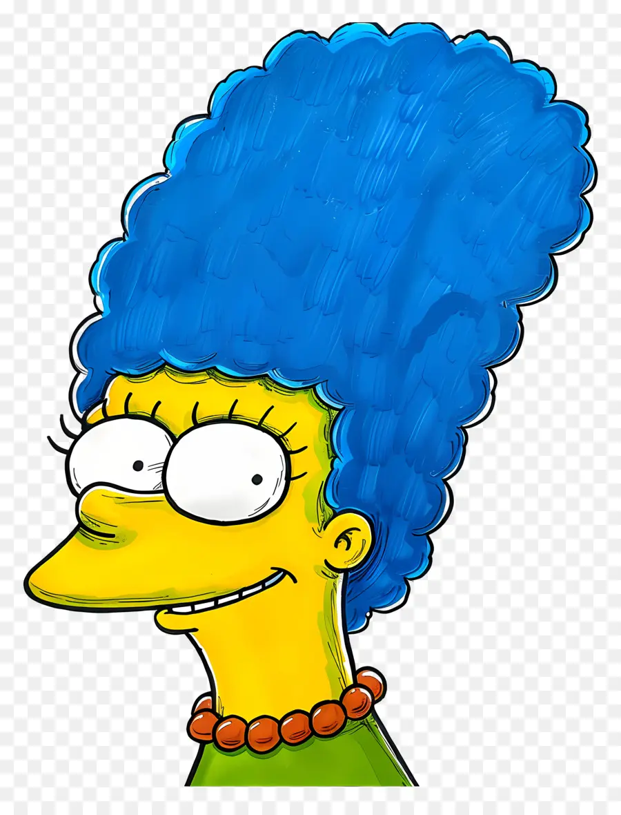 Marge Simpson，Personaje De Pelo Azul Con Gafas PNG