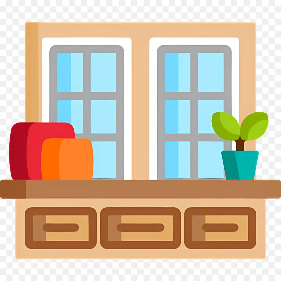 Planta De Ventana，Ventana Con Planta PNG