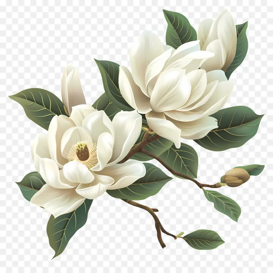 Flores De Magnolia Blanca，Flor De Magnolia PNG