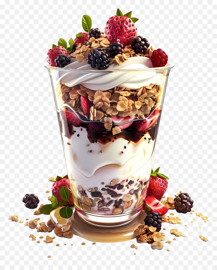 Parfait De Yogur，Frutas PNG