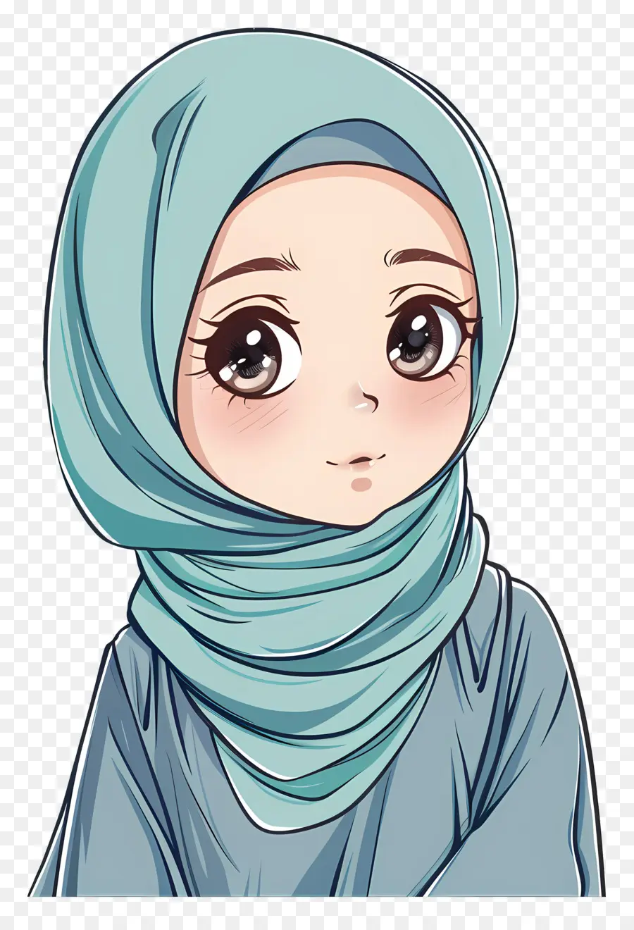 Chica Hijab De Dibujos Animados，Chica En Hijab PNG