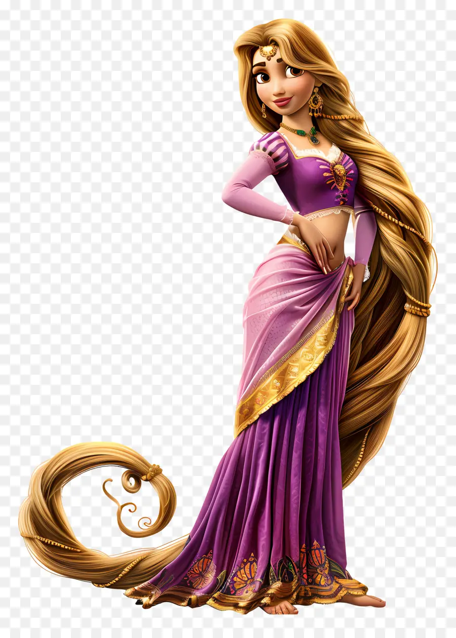 Princesa Rapunzel，Princesa Con Pelo Largo PNG