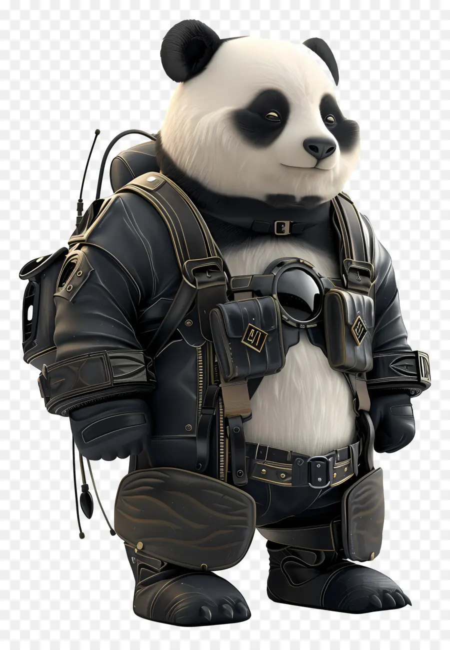 Panda，Panda En Equipo Táctico PNG