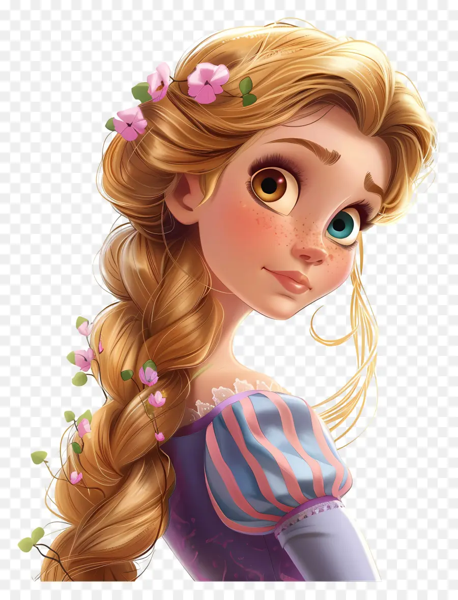 Princesa Rapunzel，Chica Rubia De Dibujos Animados PNG