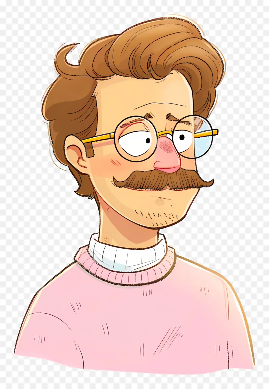 Ned Flandes，Hombre De Dibujos Animados Con Gafas PNG