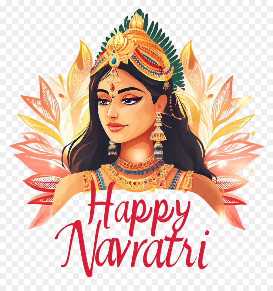 Feliz Navratri，Mujer Navratri PNG