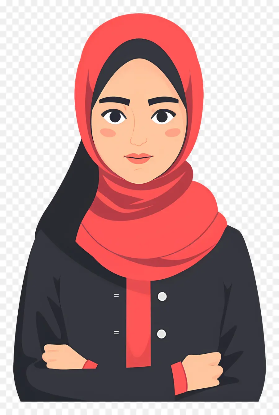 Chica Hijab De Dibujos Animados，Mujer En Hijab Rojo PNG