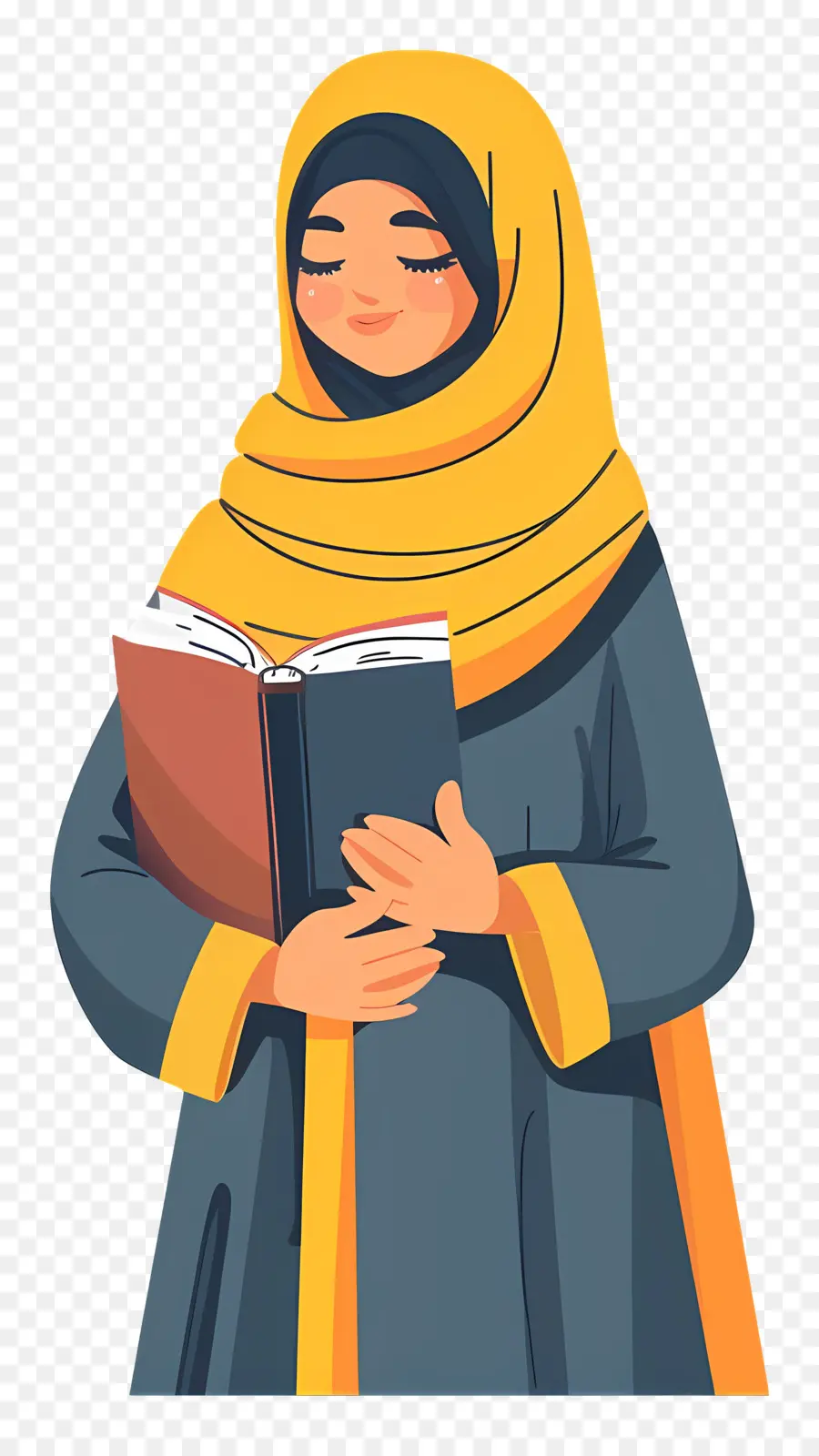 Chica Hijab Sosteniendo Libro，Libro De Lectura De Mujer PNG