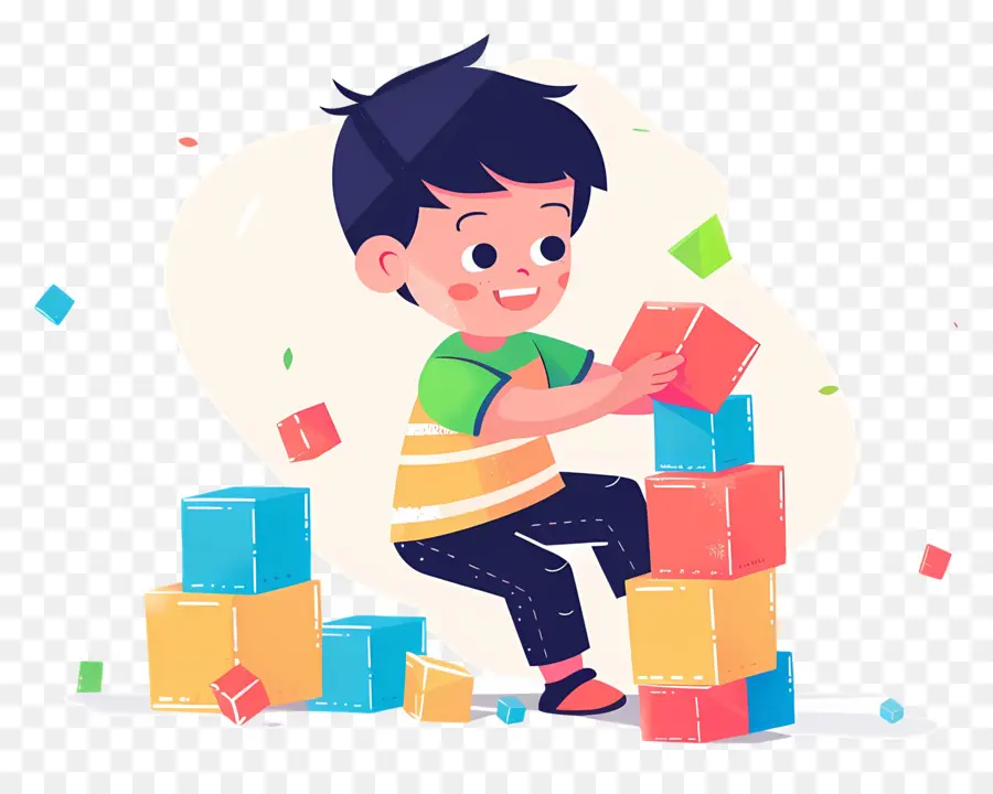 Niño Jugando Bloques，Niño Jugando Con Bloques PNG