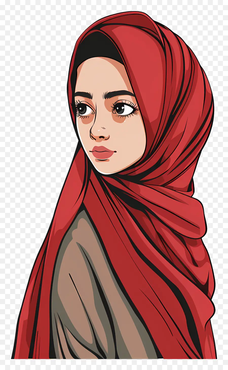 Chica Hijab De Dibujos Animados，Mujer En Hijab PNG