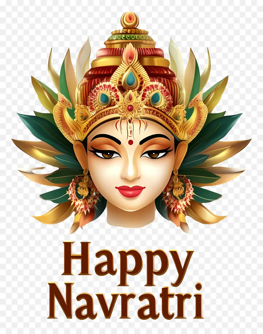 Feliz Navratri，Cara De Diosa PNG