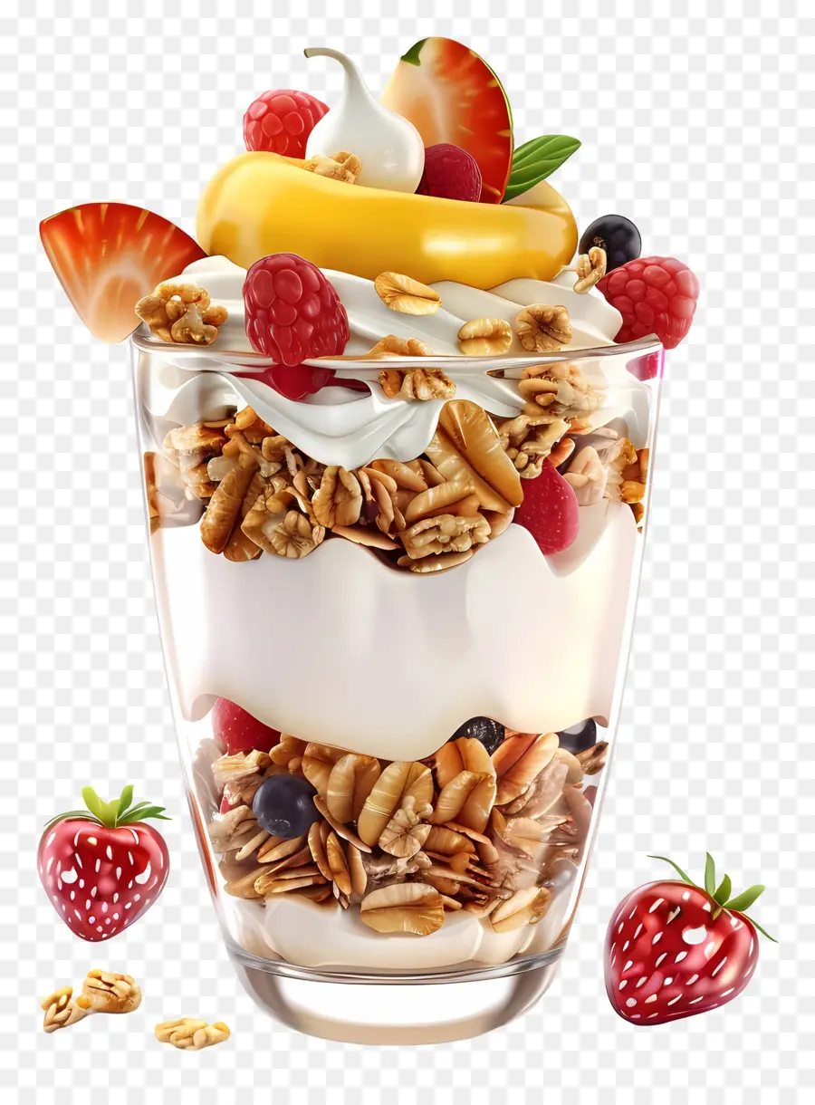 Parfait De Yogur，Frutas PNG