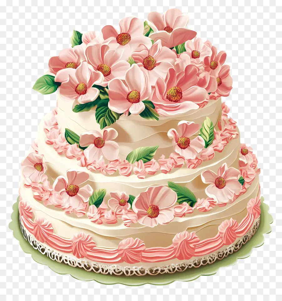 Decoración De Pasteles，Pastel De Flores PNG