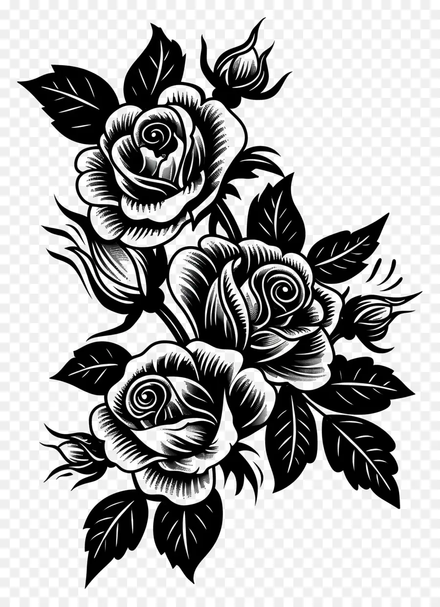 Tatuaje De Rosas，Rosas Negras PNG