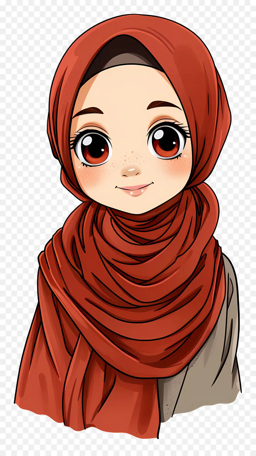 Linda Chica Hijab，Chica En Hijab Rojo PNG