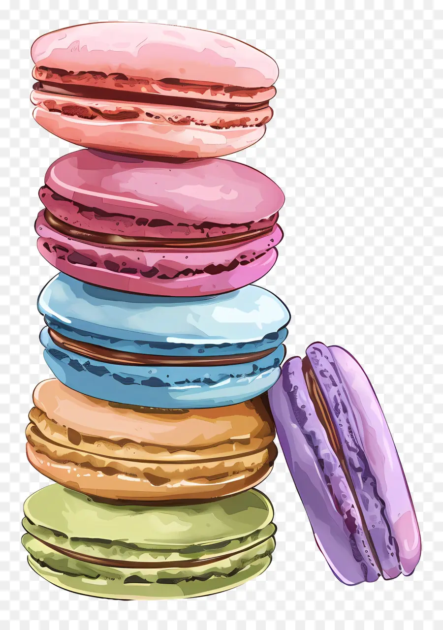 Pila De Macarrones，Macarrones Coloridos PNG