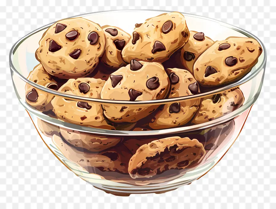 Galletas Con Chispas De Chocolate，Bol PNG