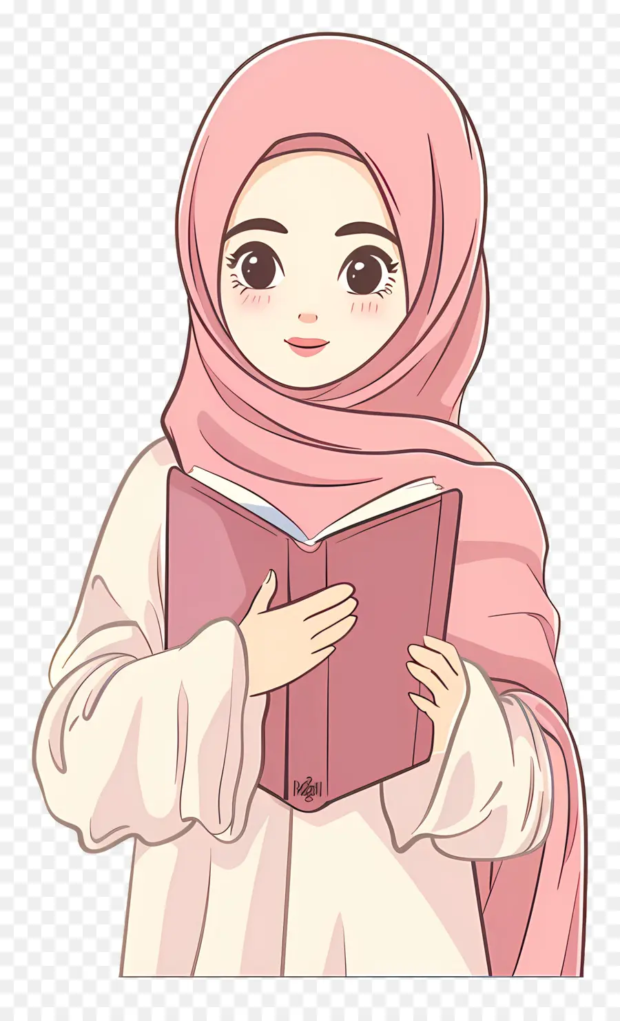 Chica Hijab Sosteniendo Libro，Niña Leyendo PNG