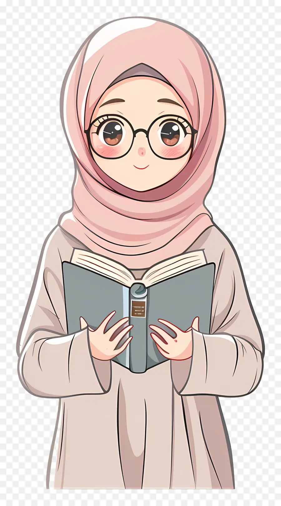 Chica Hijab Sosteniendo Libro，Libro De Lectura De Niña PNG