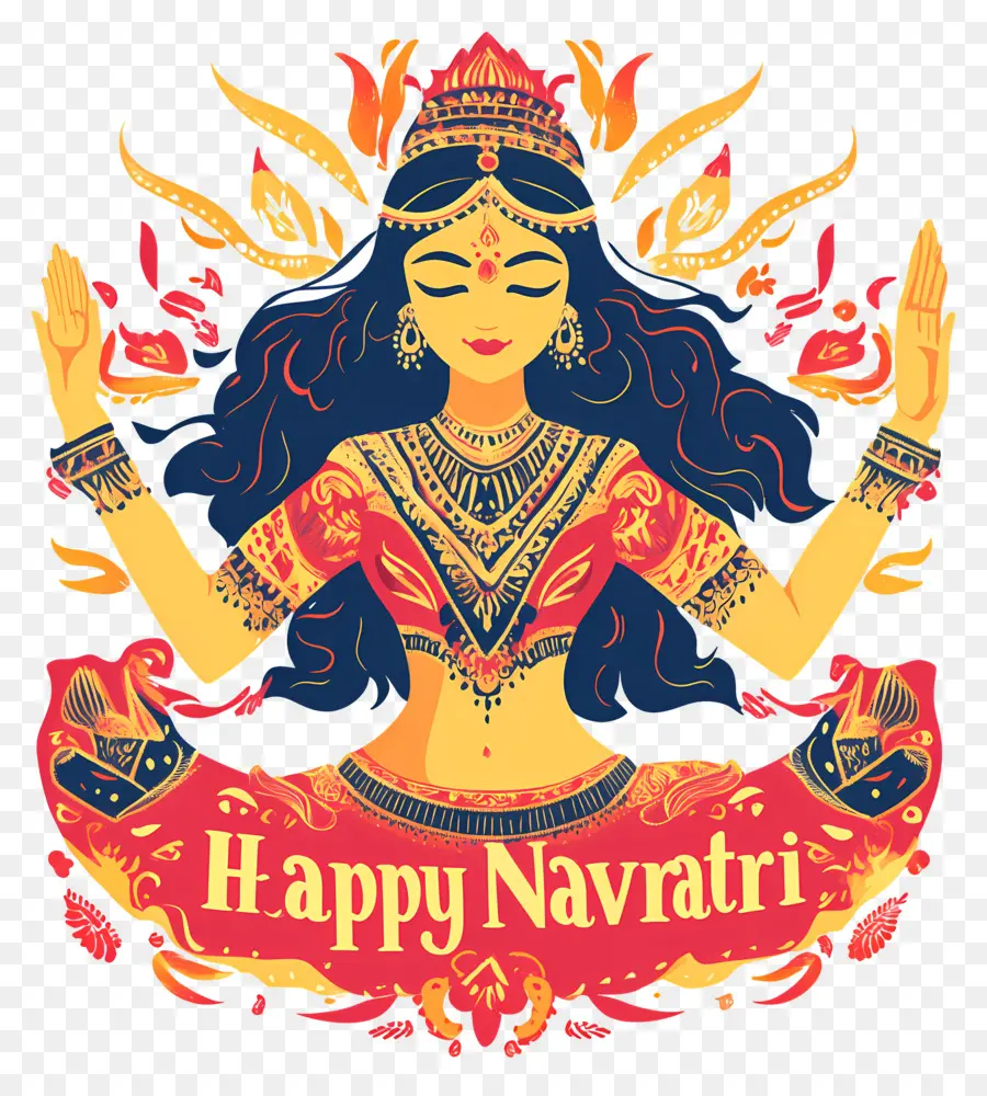 Feliz Navratri，Mujer Navratri PNG