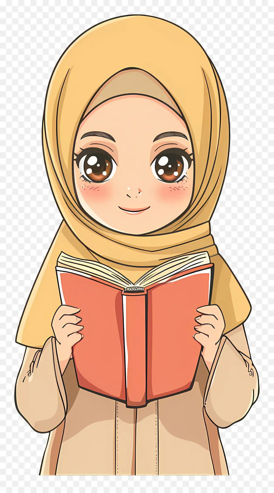 Chica Hijab Sosteniendo Libro，Niña Leyendo PNG