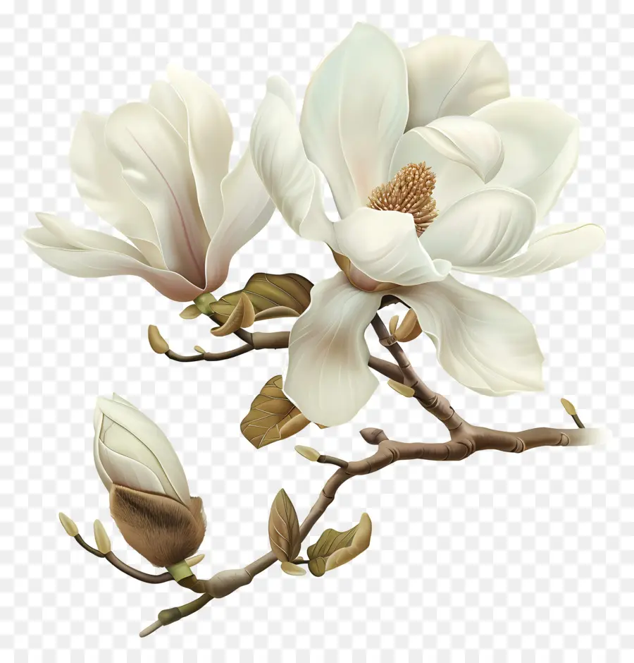 Flores De Magnolia Blanca，Flores Blancas PNG