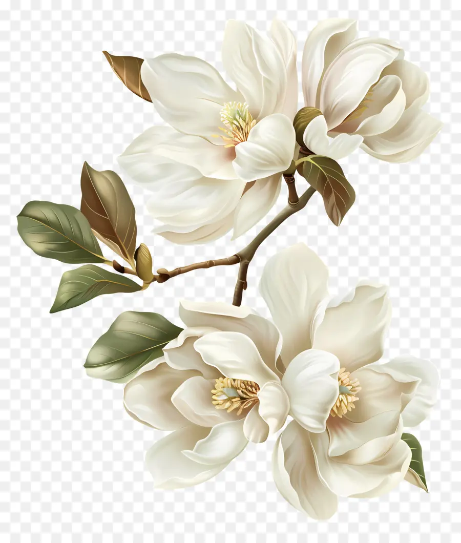 Flores De Magnolia Blanca，Flores Blancas PNG