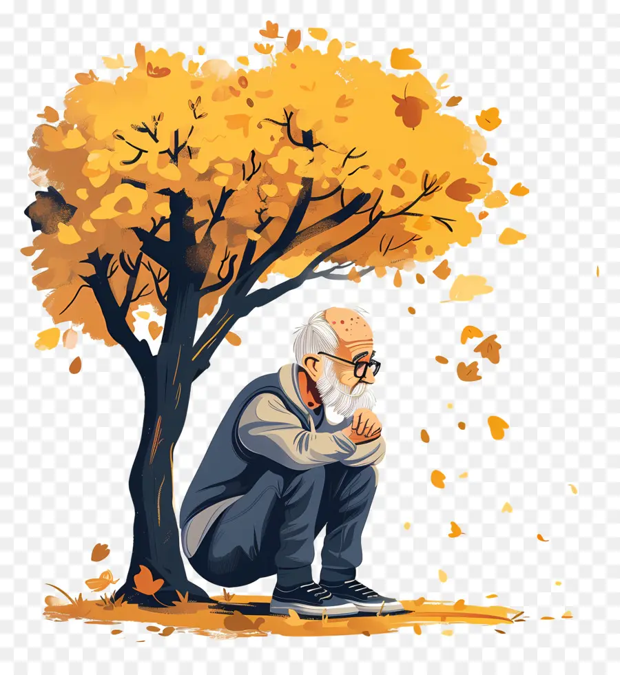 Viejo，Viejo Bajo El árbol PNG