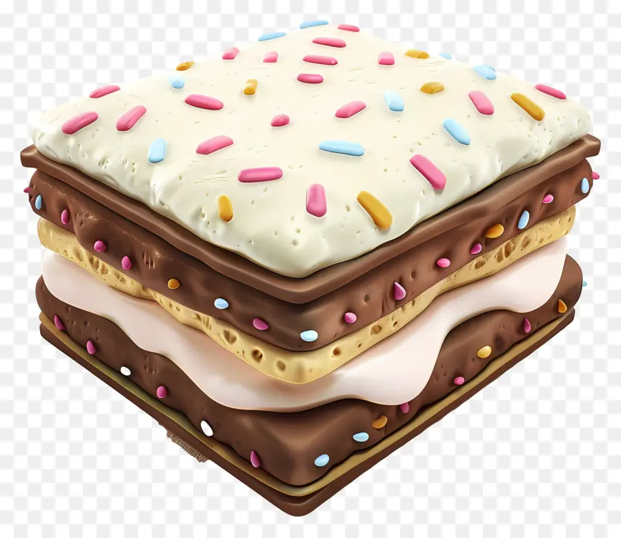 Sándwich De Helado，Postre PNG