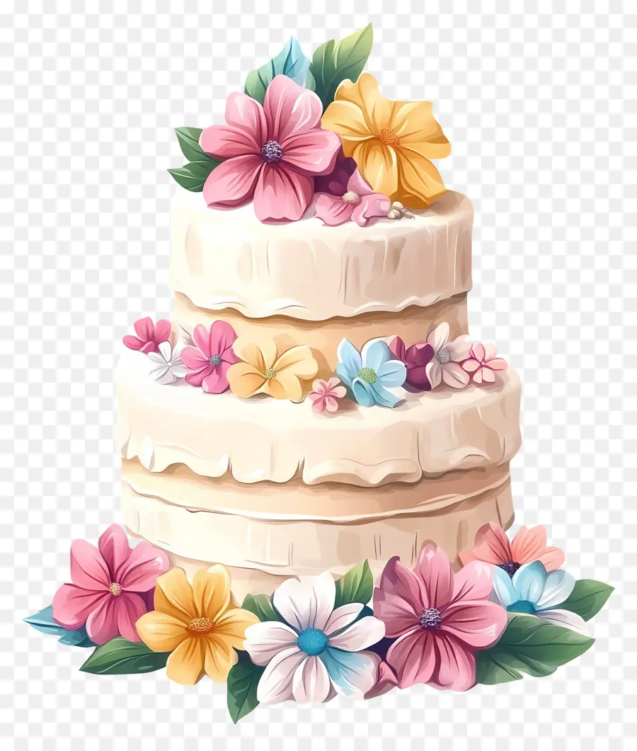 Decoración De Pasteles，Pastel De Flores PNG