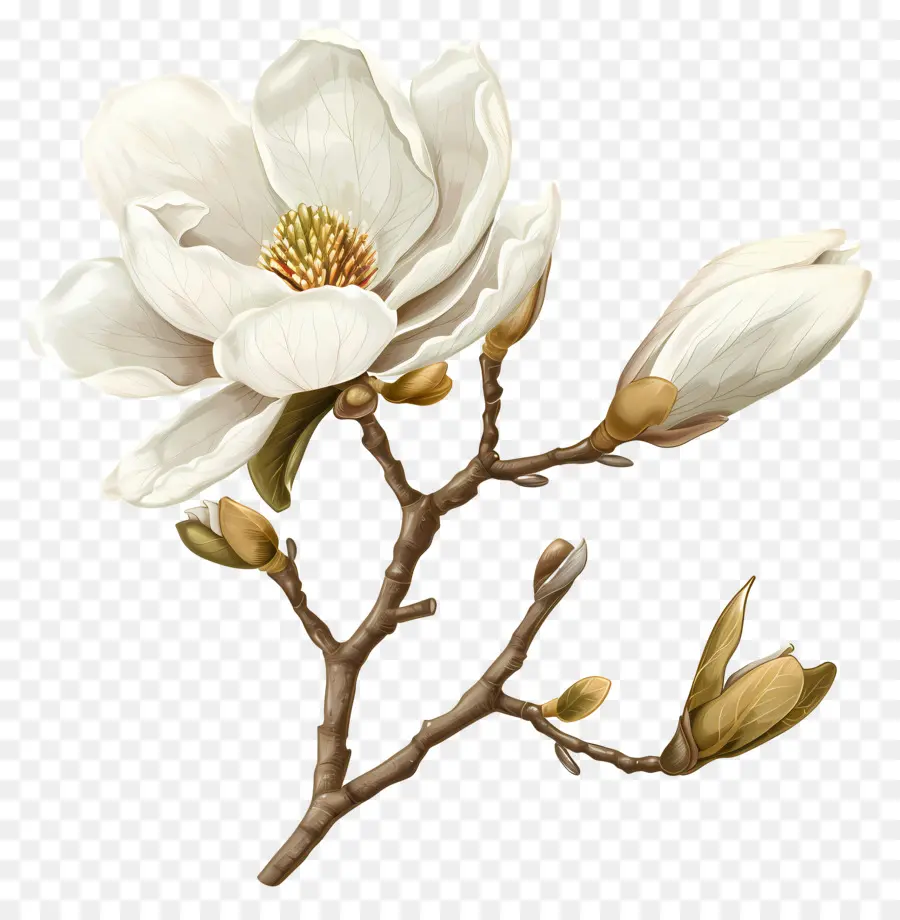 Flores De Magnolia Blanca，Flores De Magnolia PNG