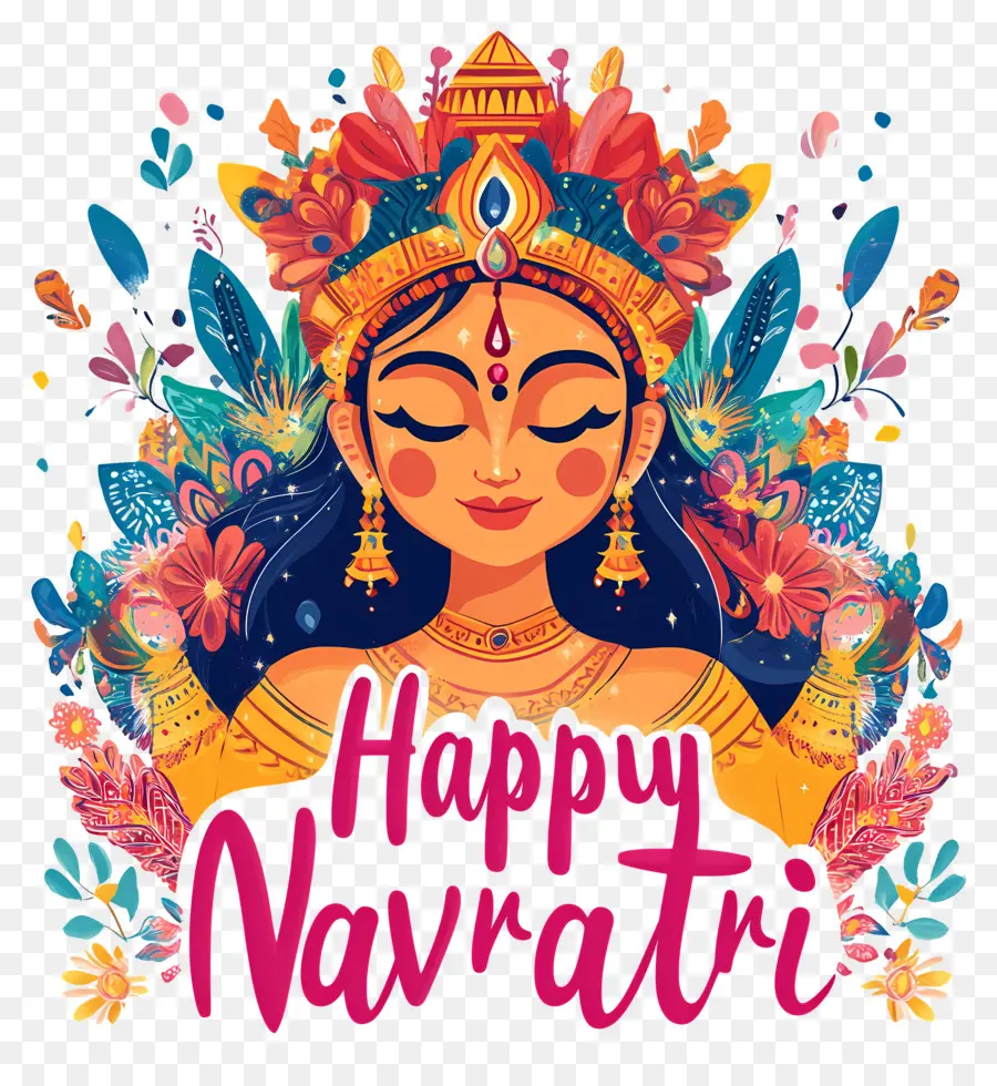 Feliz Navratri，Ilustración De La Celebración De Navratri PNG