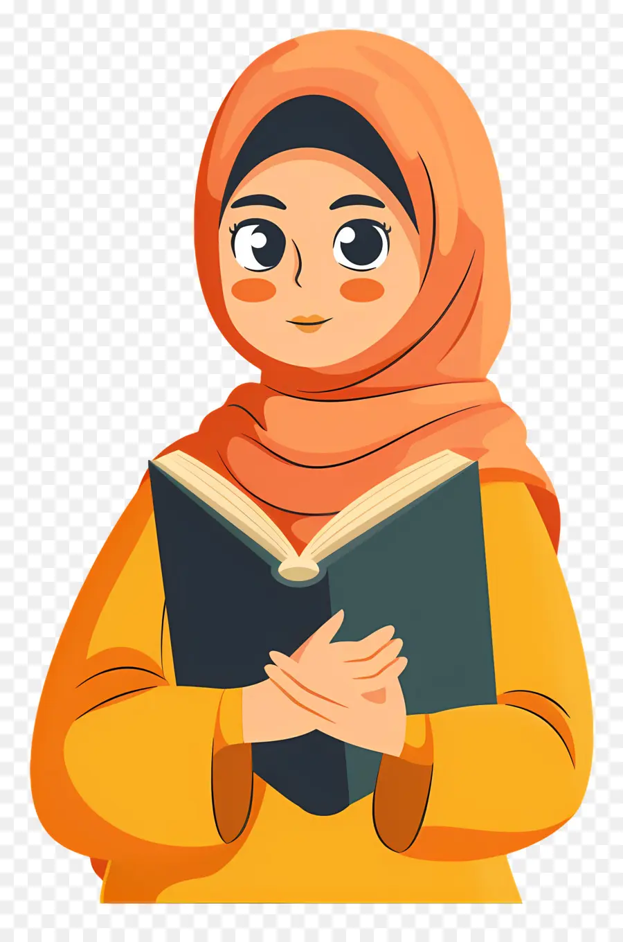 Chica Hijab Sosteniendo Libro，Libro De Lectura De Mujer PNG